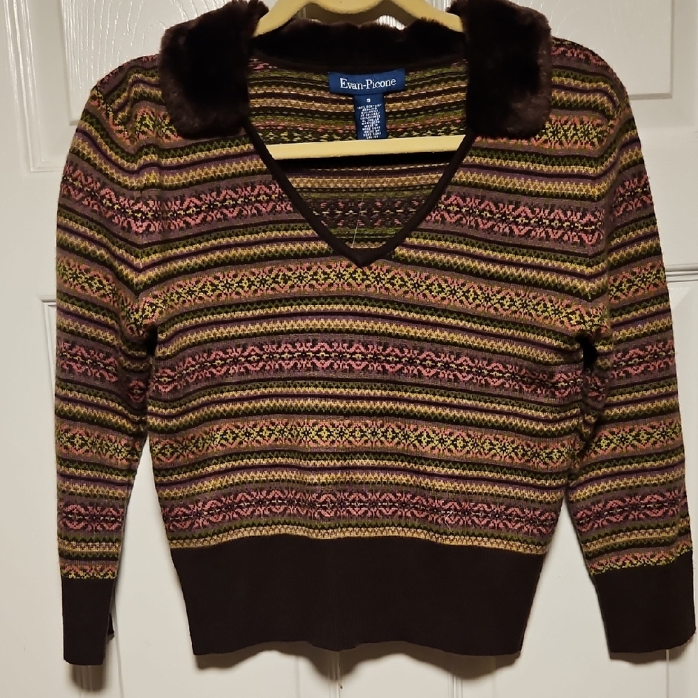 Evan Picone Faux Fur Sweater